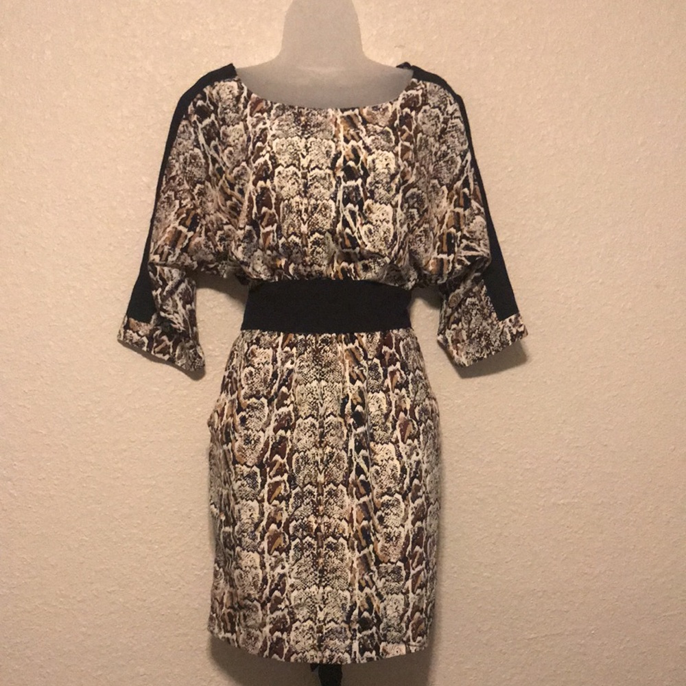 Silky Snake Skin Pattern Dress